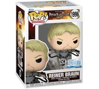 Funko Attack on Titan Final Season Reiner Braun - Figura de vinilo pop exclusiva de 1996 con protector pop
