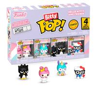 Funko Bitty Pop! 4 Pack: Hello Kitty and Friends - My Melody, Pochacco (Unicorn), Badtz-Maru, Mystery Mini Figure - 1 in 6 Chance of Receiving The Rare Chase Variant - Styles May Vary - 0,9 Pulgadas