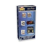 Funko Bitty Pop! Starter Set: Harry Potter - 4 Mini Figures - Town - Ride - 6 Pieces - Harry - Hermoine - Ron - Garrick Ollivander - Figura de Vinilo Coleccionable - Idea de Regalo