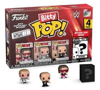 Funko Bitty Pop! 4 Pack: WWE - Bret Hit Man Hart,Shawn Michaels & More | Merchandising Oficial de Deportes - Mini Figuras de 2,2 cm con Expositor - Decoración de Tartas y Regalo de Fiesta