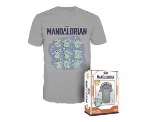 Funko Boxed tee: Mandalorian - Grogu (The Child, Baby Yoda) On Ship - Large - Star Wars: The Mandalorian S9 - Camiseta, Franela - Ropa - Idea Manga Corta para Adultos Hombres