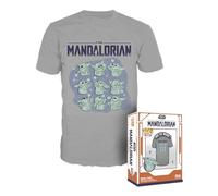 Funko Boxed tee: Mandalorian - Grogu (The Child, Baby Yoda) On Ship - Medium - Star Wars: The Mandalorian S9 - Camiseta, Franela - Ropa - Idea Manga Corta para Adultos Hombres