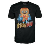 Funko Boxed tee: Marvel Holiday - GB Iron Man - Large - (L) - Camiseta, Franela - Ropa - Idea Manga Corta para Adultos Hombres y Mujeres- Mercancia Oficial