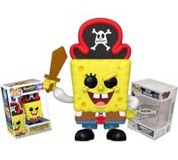 Funko Busca Squarepants Pirata Bob Esponja + ToyBop Protector: Pop! Figura de vinilo de películas de animación (incluye estuche de coleccionista Pro-Deluxe Pop Protector Caja de regalo)