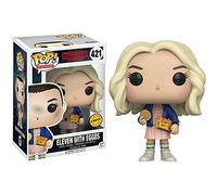 Funko Eleven [with Eggos] (Chase Edition): Stranger Things x Pop! Figura de Vinilo de TV & 1 Pet Plastic Graphical Protector Bundle [#421/13318 - B]