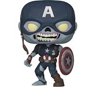 Funko- Figura Pop Marvel What If Zombie Captain America Exclusive 25cm Muñecos acción, Multicolor (122657)