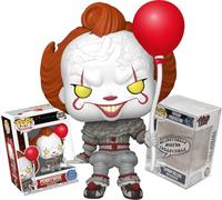 Funko IT Chapter One Pennywise con estante de globos + protector ToyBop: Pop! Figura de vinilo de películas de terror (incluye estuche de coleccionista protector pop)