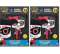 Funko Large Enamel Pin DC Comics Dotd - Harleen Quinzel - Harley Quinn Pins de Esmalte- Broche Coleccionable - para Mochilas Y Bolsos - Idea de Regalo- Mercancia Oficial (Paquete de 2)