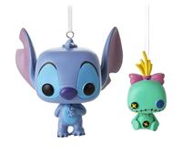 Funko Lilo & Stitch - Adornos para árbol de Navidad Stitch and Scrump - Edición limitada exclusiva