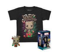 Funko Pocket Pop! & tee: Guardians of The Galaxy - Holiday Groot - Small - (S) - Marvel - Camiseta, Franela - Ropa con Minifigura de Vinilo Coleccionable - Idea de Regalo para Adultos Hombres