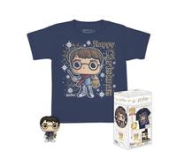 Funko Pocket Pop! & tee: Harry Potter - Holiday Harry - para Chicos - Medium - Camiseta, Franela - Ropa con Minifigura de Vinilo Coleccionable - Idea de Regalo para Adultos Hombres y Mujeres