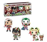 Dc Comics Xmas Superman Batman Joker Harley Quinn Especial Pop 4-Pack Figura