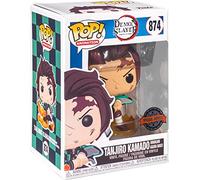 Funko Pop! Animation: Demon Slayer - Tanjiro Kamado with Ch - Brilla en la Oscuridad - Guardianes de la Noche - Figura de Vinilo Coleccionable - Idea de Regalo - Mercancia Oficial - Anime Fans