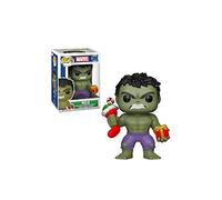 Funko POP! Bobble: Marvel: Holiday Hulk Con Stocking And Plush - Marvel Comics - Figuras Miniaturas Coleccionables Para Exhibición - Idea De Regalo - Mercancía Oficial - Juguetes Para Niños Y Adultos