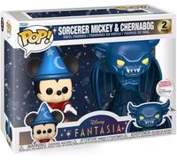 Funko Pop! Disney: Fantasia - Sorceror Mickey & Chernabog (edición metálica), paquete de 2