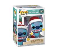 Disney Lilo & Stitch Pop Figure Vinile Stitch con Cappello Natalizio 9 Cm Funko