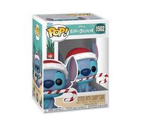 Funko Pop! Disney: Lilo & Stitch - Stitch Holiday with Candy Cane | Merchandising Oficial de Cartoon/Animation - Figura de Vinilo Coleccionable para Decoración - Regalo Friki de Cumpleaños