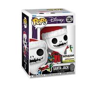 Funko POP! Disney: The Nightmare Before Christmas 30th - Santa Jack Skellington - Brilla En La Oscuridad - Exclusivo De Amazon - Figuras Miniaturas Coleccionables Para Exhibición - Idea De Regalo
