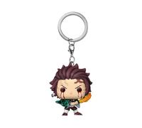 Funko Pop! Keychain: DS - Tanjiro Kamado - (Sun Breathing) - Demon Slayer - Guardianes de la Noche - Minifigura de Vinilo Coleccionable Llavero Original - Relleno de Calcetines - Idea de Regalo