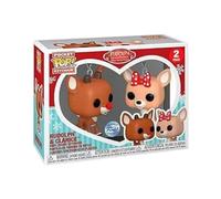 Funko Pop! Keychain: Rudolph - 2 Pack Rudolph & Clarice - Rudolph The Red-Nosed Reindeer - Minifigura de Vinilo Coleccionable Llavero Original - Relleno de Calcetines - Idea de Regalo - Movies Fans