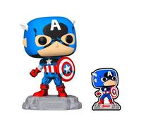 Funko POP! Marvel: A60- Comic Captain America Con Pin - Marvel Comics - Exclusivo De Amazon - Figuras Miniaturas Coleccionables Para Exhibición - Idea De Regalo - Mercancía Oficial