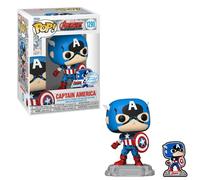 Funko POP! Marvel: A60- Comic Captain America Con Pin - Marvel Comics - Exclusivo De Amazon - Figuras Miniaturas Coleccionables Para Exhibición - Idea De Regalo - Mercancía Oficial