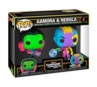 Funko Pop! Marvel Colección de figuras de vinilo de luz negra MCU Glow Toy (Gamora y nebulosa (paquete de 2)