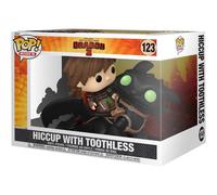 Funko Pop! Rides Deluxe: How to Train Your Dragon - Hiccup with Toothless | Merchandising Oficial de Cartoon/Animation - Figura de Vinilo Coleccionable para Decoración - Regalo Friki de Cumpleaños