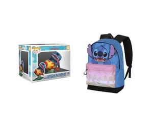 Funko Pop Rides Deluxe Stitch Rocket - Figura Coleccionable Lilo & Stitch, Disney Mochila Cake HS Fan 2.2 31×44 cm 24L Azul