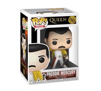 Funko Pop! Rocks: Queen - Freddie Mercury - Wembley 1986 | Merchandising Oficial de Música - Figura de Vinilo Coleccionable para Decoración - Regalo Friki de Cumpleaños