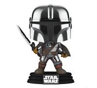 Funko POP! Star Wars - Mandaloriano con sable oscuro (cromado y brilla en la oscuridad), exclusivo