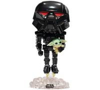 Funko Pop Star Wars: The Mandalorian Dark Trooper con Grogu #488
