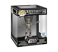 Funko Pop! Star Wars: The Mandalorian Lights and Sounds Deluxe IG-12 con Grogu, 6.75 pulgadas