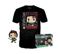 Funko Pop! & tee: Demon Slayer - Tanjiro - (BL) - Extra Large - XL - Camiseta, Franela - Ropa con Figura de Vinilo Coleccionable - Idea de Regalo - Juguetes y Camiseta de Manga Corta Hombres
