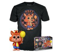 Funko Pop! & Tee: Five Nights At Freddy's (FNAF) - Balloon Foxy - Afelpado - Medium - Camiseta, Franela - Ropa con Figura de Vinilo Coleccionable - Idea de Regalo - Juguetes y Camiseta de Manga Corta