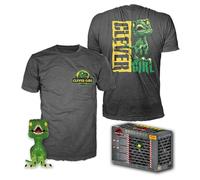 Funko – Pack Pop! + camiseta Jurassic Park Clever Raptor Talla L Negra