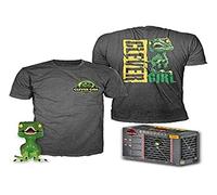 Pop & tee jurassic park clever raptor funko + camiseta talla l