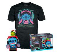 Funko Pop! & tee: L & S - Gmr Stitch with Frog with Frog - L - Lilo and Stitch - Camiseta, Franela - Ropa con Figura de Vinilo Coleccionable - Idea de Regalo - Juguetes y Camiseta de Manga Corta