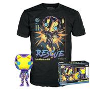 Funko Pop! & tee: Marvel Blacklight - Rescue - Extra Large - XL - Camiseta, Franela - Ropa con Figura de Vinilo Coleccionable - Idea de Regalo - Juguetes y Camiseta de Manga Corta para Adultos