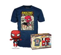 Funko – Set camiseta y figura Spider-Man Comic Cover Metálico Medium