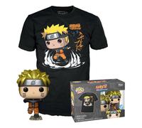 Funko Pop! & tee: Naruto - Naruto Run - Metálico - Large - (L) - Camiseta, Franela - Ropa con Figura de Vinilo Coleccionable - Idea de Regalo - Juguetes y Camiseta de Manga Corta para Adultos Hombres