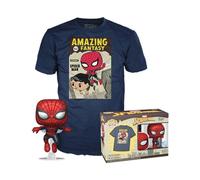 Funko Pop! & tee: Spider-Man - Comic Cover - Metálico - Medium - Q1 Pop & tee - Camiseta, Franela - Ropa con Figura de Vinilo Coleccionable - Idea de Regalo - Juguetes y Camiseta de Manga Corta