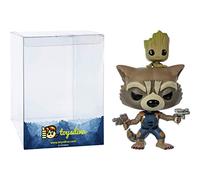 Funko Rocket & Groot (Collector Corps Exc) Pop! Vinyl Figure Bundle with 1 Compatible 'ToysDiva' Graphic Protector (211 - 12499 - B)