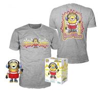 Funko Set Figura POP & Camiseta Minions Roller Skating Stuart Metallic Exclusive Talla L