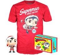 Funko- Set Figura Pop & tee DC Comics Superman Exclusive Flocked Muñecos acción, Multicolor (137189)