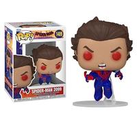 Funko Spider-Man 2099 Unmasked + Pop Protector: Across The Spider-Verse Pop! Figura de vinilo de Marvel (juego de regalo incluido con caja protectora de caja de la marca ToyBop)