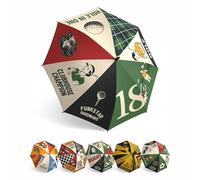 Funkstar Hardware® Paraguas classic | Diseño de golf | 115 cm de fibra de vidrio cortaviento | Apertura automática | Impermeable | Gran dosel | Regalo de paraguas de golf para hombres y mujeres