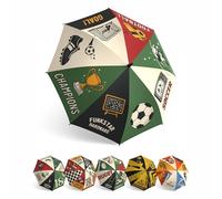 Funkstar Hardware® Paraguas classic | Diseño futbolístico | 115 cm de fibra de vidrio cortaviento | Apertura automática | Impermeable | Gran dosel | Regalo de fútbol para hombres y mujeres
