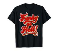 Funky as Hell Retro Red Horns Funk Music Groovy Fuente Gráfico Camiseta