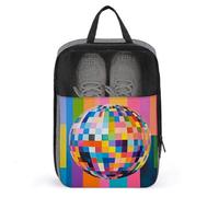 Funky Colors - Bolsa para zapatos de pelota de discoteca para viajes, uso diario, bolsa de almacenamiento antipolvo para zapatos de golf